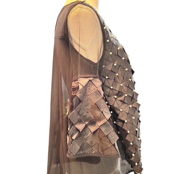 # A021 WHY DRESS BLACK , Hi-LO ROMANTIC 3D Diamond satin patches, pearls - Picture 5 of 12